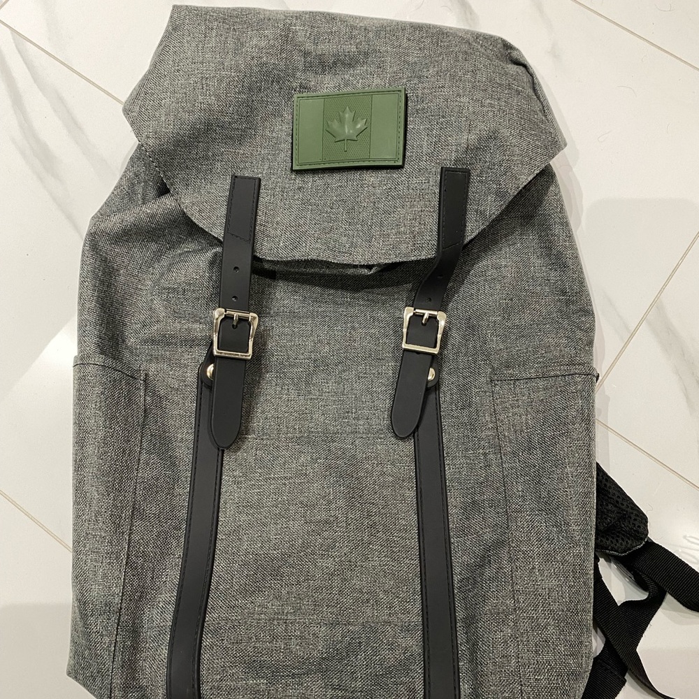 35L Gray Backpack with Canadian military Velcro Patch